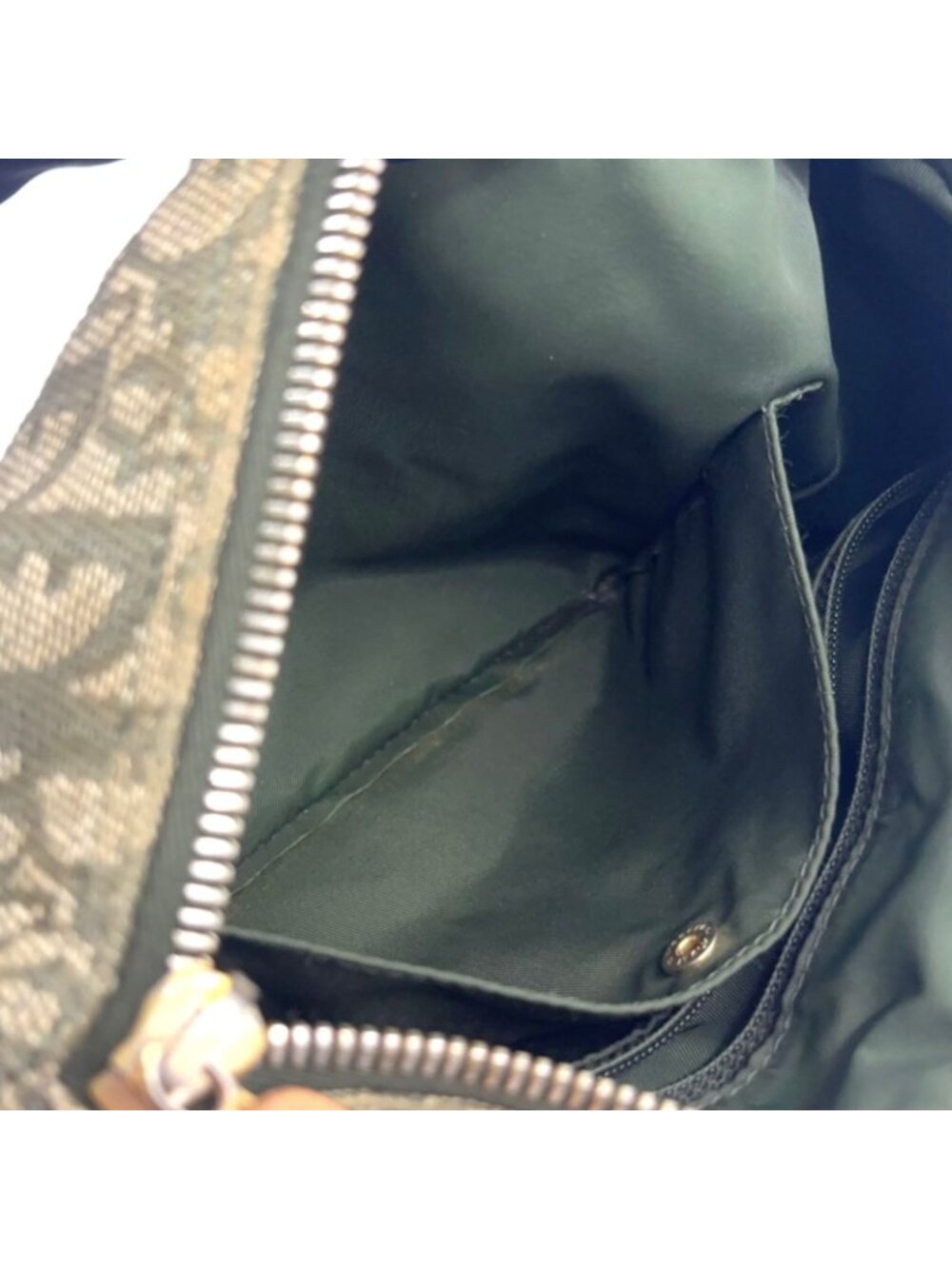 Dior Trotter Mini Leather Canvas Khaki Green Light Brown Boston Bag Gold - Picture 15 of 15